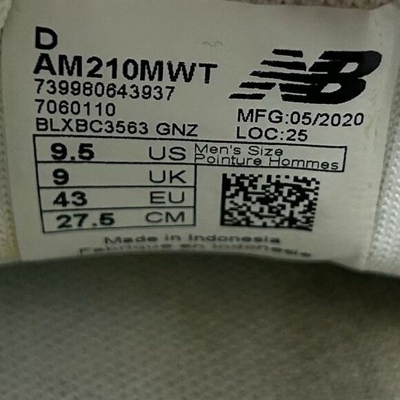 New Balance All Coasts 210 AM210MWT Mens Size 9.5 White Green Fresh Foam Shoes